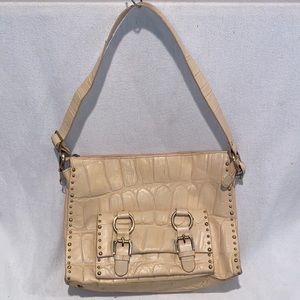 Michael Rome Designs women’s cream leather shoulder bag